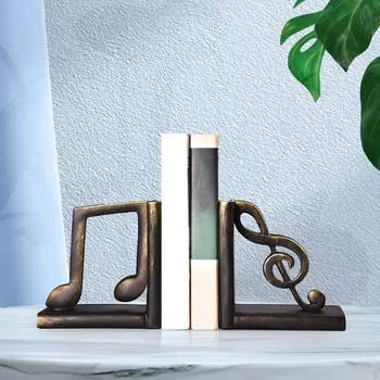 2 шт. держатели для музыкальных нот настольный органайзер современные статуэтки стопоры для книг для гостиной коричневый