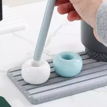 2 шт. держатели для зубных щеток гладкая керамика в японском стиле круглые однотонные подставки для зубных щеток столешницы для ванной комнаты подставка для хранения зубных щеток жёлтый