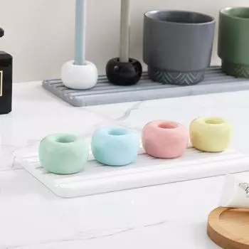 2 шт. держатели для зубных щеток гладкая керамика в японском стиле круглые однотонные подставки для зубных щеток столешницы для ванной комнаты подставка для хранения зубных щеток жёлтый