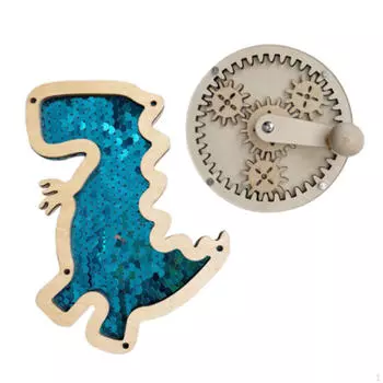 2 шт. Детская бизи-доска DIY аксессуары Ранняя развивающая игрушка для развития моторики Деревянный динозавр синий