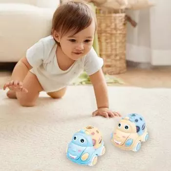 2 шт. Детская игрушечная машинка с инерционным приводом, толкай и двигайся, мультяшный грузовик-черепаха розовый/зелёный