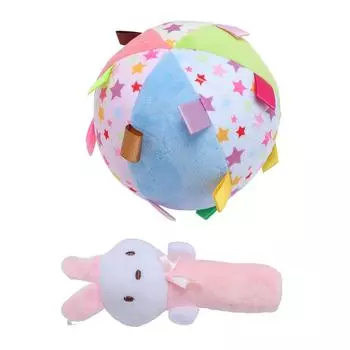 2 шт. Детская игрушка-мяч, мягкая плюшевая сенсорная погремушка, цветная детская успокаивающая плюшевая игрушка