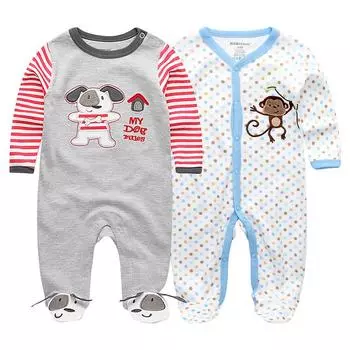 2 шт. детская одежда, комбинезон для новорожденных, одежда для малышей с длинными рукавами 3M