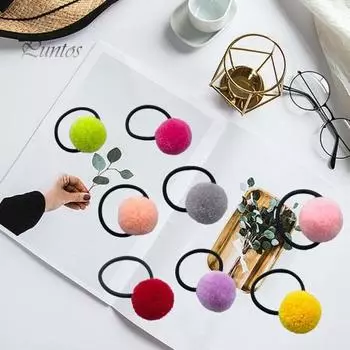 2 шт., детская резинка для волос, однотонный помпон, милый высокоэластичный мягкий держатель для хвоста для женщин и девочек, мини-веревка для волос, аксессуары для волос, подарок на день рождения вино красного