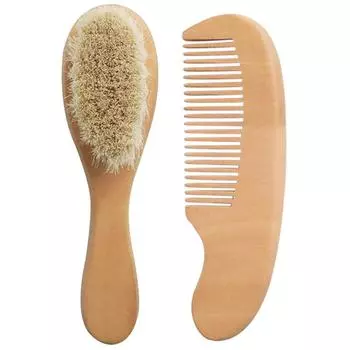 2 шт. детская щетка для волос и расческа набор из натуральной мягкой шерстяной щетины детская деревянная расческа практичный детский набор щеток для