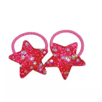 2 шт. детские блестящие резинки для волос в виде пентаграммы детские кавайные резинки для волос веревочное кольцо новые головные уборы аксессуары для волос для девочек синий