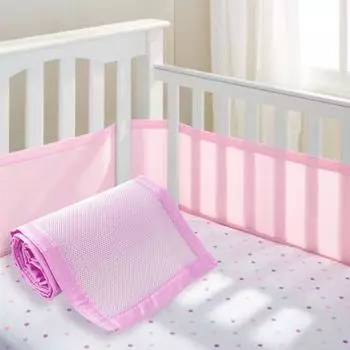 2 шт. детские дышащие стандартные сетчатые бамперы для детской кроватки, подушечки для дома белый