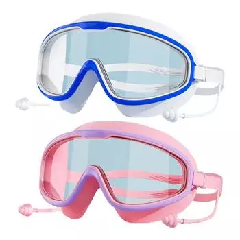 2 шт. Детские очки для плавания, противотуманные, с большой оправой, с защитой от ультрафиолета, герметичные очки для бассейна для мальчиков и девочек E