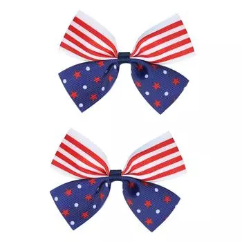 2 шт. Детские заколки для волос для девочки, заколка-бант для детей, заколки для волос с пайетками ко Дню независимости, аксессуары, детские аксессуары для волос с бантом