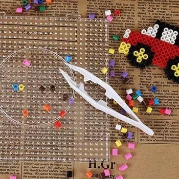 2 шт., детский противоскользящий пинцет разного цвета для бусинок Perler, перфорированная доска