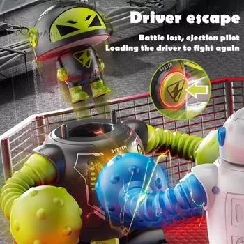 2 шт., детский робот с дистанционным управлением, игрушка для бокса на 2 игрока, катапультирующийся робот, игрушка для малышей, интерактивная электрическая игрушка-робот с частотой 2,4 ГГц и светодиодным светом и звуком 2pcs