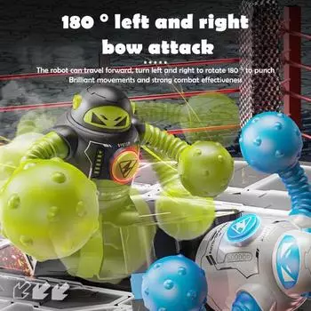 2 шт., детский робот с дистанционным управлением, игрушка для бокса на 2 игрока, катапультирующийся робот, игрушка для малышей, интерактивная электрическая игрушка-робот с частотой 2,4 ГГц и светодиодным светом и звуком 2pcs
