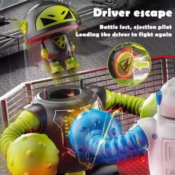 2 шт., детский робот с дистанционным управлением, игрушка для бокса на 2 игрока, катапультирующийся робот, игрушка для малышей, интерактивная электрическая игрушка-робот с частотой 2,4 ГГц и светодиодным светом и звуком 2pcs