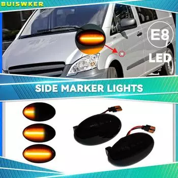 2 шт. динамические светодиодные автомобильные боковые габаритные огни для Mercedes Benz повторители сигнальных ламп Smart W450 W452 A-Class W168 Vito W639 W447