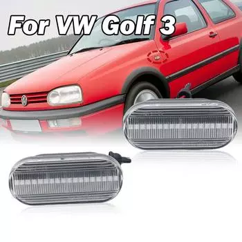 2 шт. динамический боковой габаритный фонарь, светодиодный указатель поворота, последовательный мигающий индикатор для VW Golf 3 4 MK3 MK4, автомобильные аксессуары