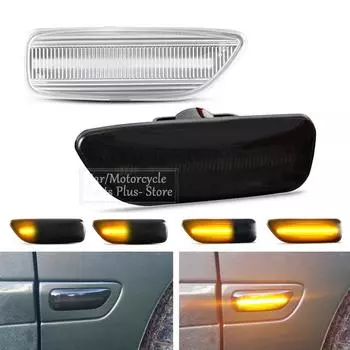 2 шт. динамический светодиодный боковой габаритный фонарь, указатель поворота, янтарный для Volvo XC90 S80 XC70 V70 S60 2001-2009 30722641 3072264 6500k