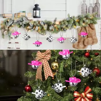 2 шт. диско-шар подвесной автомобильный орнамент ковбойская шляпа диско-шар печатный диско-шар автомобильные аксессуары ковбойская машина зеркало украшение задний