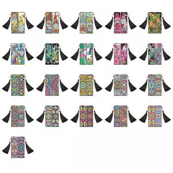 2 шт. DIY 5D Алмазная картина Закладка Искусство Специальная форма Алмазная кожа Кисточка Закладки для книг Мозаика Вышивка крестом Подарок