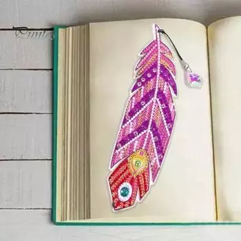 2 шт. DIY алмазная живопись закладка в форме пера утолщенная тонкая работа веселое легкое ремесло для начинающих разноцветный