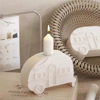 2 шт. DIY автомобиль форма подсвечник смоляная форма основа для ароматической свечи силиконовая форма украшение дома-ABUA