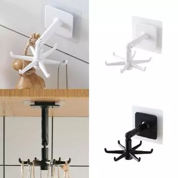 2 шт. DIY кухонный вращающийся крючок многоцелевые крючки 360 градусов вращающаяся вращающаяся стойка для органайзера и хранения ложка вешалка аксессуары LM белый
