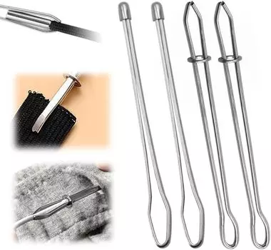2 шт. DIY зажим для веревки, инструмент для продевания шнурка, металлический нитевдеватель, эластичный швейный пинцет для замены шнурка