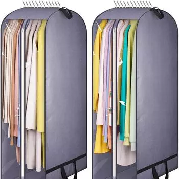 2 шт. Длинный большой емкости боковой прозрачный чехол для одежды для подвешивания длинной одежды сумка для платья длинная водонепроницаемая