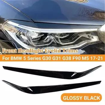 2 шт. для BMW 5 серии G30 G31 G38 F90 M5 525I 530I 540I 2017-2021 передняя фара веко бровь крышка автомобиля наклейки комплект кузова