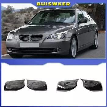 2 шт. для BMW E60 E61 E63 E64 2004-2007 глянцевые черные крышки зеркала заднего вида