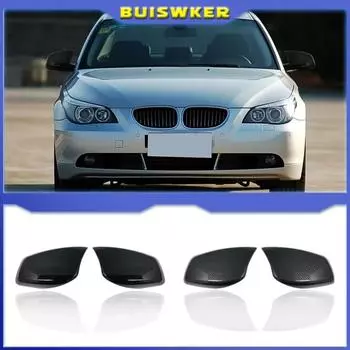 2 шт. для BMW E60 E61 E63 E64 2004-2007 глянцевые черные крышки зеркала заднего вида