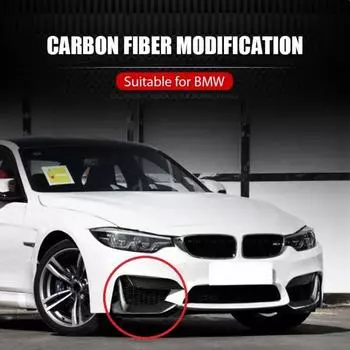 2 шт. для BMW F80 M3 F82 F83 M4 2014-2019 из настоящего углеродного волокна передний бампер губа закрылки Cupwings передний сплиттер противотуманные фары отделка кузова комплект