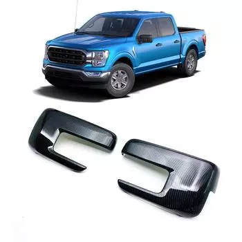 2 шт. Для Ford F150 F-150 2021-2022 ABS Накладки на боковые зеркала заднего вида с видом под углеволокно