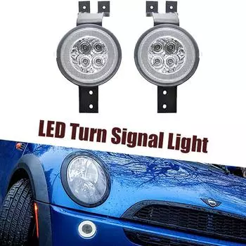 2 шт. Для Mini Cooper R50 R52 R53 2-в-1 высокой яркости автомобильный передний янтарный светодиодный указатель поворота и белый габаритный фонарь