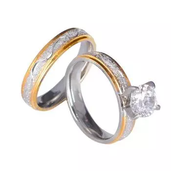 2 шт. для мужчин и женщин креативные обручальные кольца с инкрустацией CZ, набор колец для влюбленных, свадебные украшения US 6