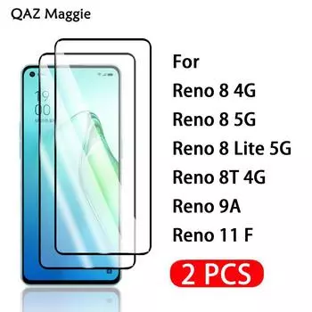2 шт. для OPPO Reno 11 F 9A 8 8T 5G стекло защитная пленка для экрана с полным покрытием из закаленного стекла Reno 8 4G