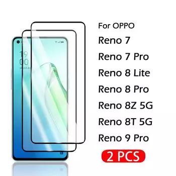 2 шт. для OPPO Reno 9 8Z 8 8T 7 Pro + Plus Lite 5G стекло с полным покрытием Защитная пленка для экрана закаленное стекло 4G 5G Reno 7