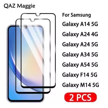 2 шт. для Samsung Galaxy A14 Защитное стекло для экрана закаленное стекло для Samsung A24 A34 A35 A54 A55 F14 M14 4G 5G пленка Samsung A14 5G