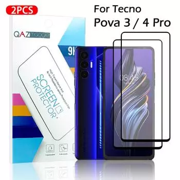 2 шт. для Tecno Pova 3 стекло защитное стекло с полным покрытием закаленное стекло для Pova 4 Pro Tecno Pova 3