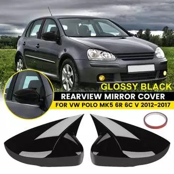 2 шт. для Volkswagen Polo Mk5 6R 6C V 2012-2017 ABS боковые крышки зеркал заднего вида с отделкой в виде рога OX внешний вид