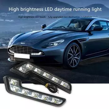 2 шт. дневные ходовые огни 12 В 6 светодиодных фонарей L-образной формы дневные ходовые противотуманные фары водонепроницаемые автомобильные светодиодные лампы для замены