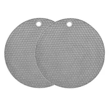 2 шт. домашний круглый держатель для кастрюли, силиконовый теплоизоляционный коврик, коврик для чаши, подставка для столовых приборов, подставки для чашек Large Size серый