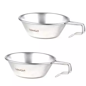 2 шт., дорожная чашка Sierra из нержавеющей стали, 200 мл, мерная миска для кемпинга, похода, кемпинга 1