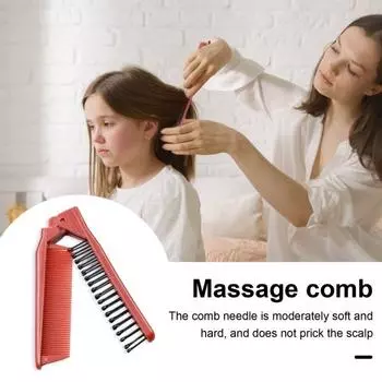 2 шт., дорожная складная расческа с двойной головкой, портативная антистатическая расческа для волос для мужчин и женщин, массажная щетка для волос, парикмахерский инструмент для домашнего использования в путешествиях 2pcs