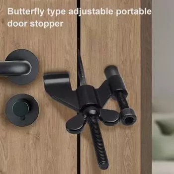 2 шт. дорожный дверной замок регулируемый противоугонный замок безопасности портативный дверной замок без сверления 2pcs чёрный