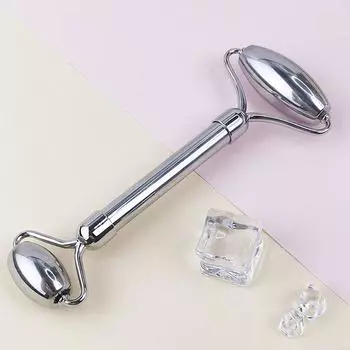 2 шт., доска для чистки лица и глаз из нержавеющей стали в форме сердца с двойным роликовым массажером, инструмент для массажа мышц и ухода за кожей серебряный