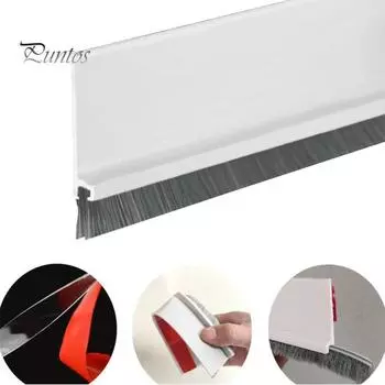 2 шт. дверная щетка для нижней части двери, интегрированная дверная щетка, самоклеящаяся герметизирующая прокладка для защиты от пыли, насекомых, холода и тепла чёрный