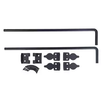 2 шт. Дверной рычажный стержень 18 дюймов, прочный, из цельной стали с черным порошковым покрытием, утолщенный, защелка для ворот