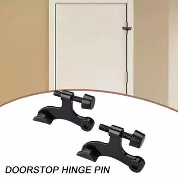 2 шт. дверной стопор, атласный никель, регулируемый, простая установка, с белыми резиновыми наконечниками на бампер, прочный шарнирный штифт, дверной стопор серебряный