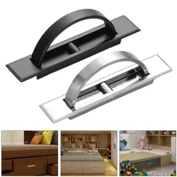 2 шт., дверные ручки, скрытые ручки для шкафа, нержавеющие, устойчивые к коррозии, потайные ручки для шкафа, мебели чёрный