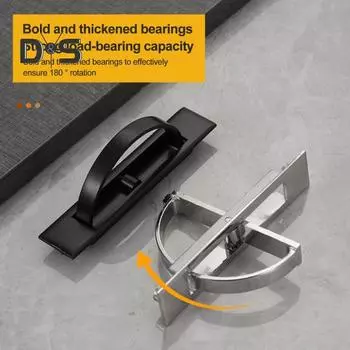 2 шт., дверные ручки, скрытые ручки для шкафа, нержавеющие, устойчивые к коррозии, потайные ручки для шкафа, мебели чёрный